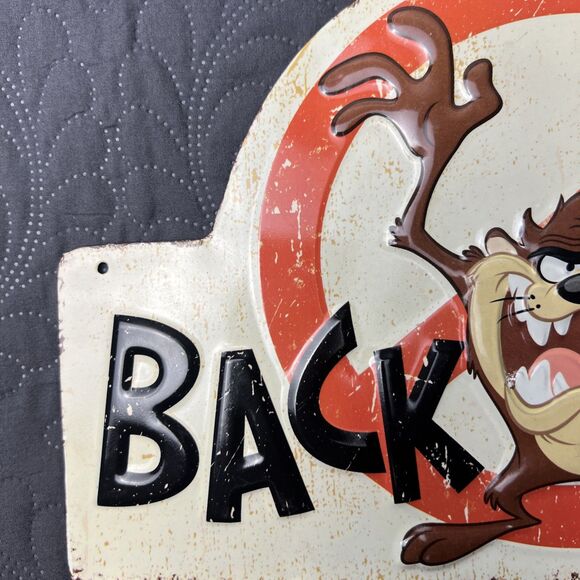 Tasmanian BACK OFF Metal Sign Plaque Open Road Brands 12 x 7.75" Home Decor Gift - Picture 3 of 7